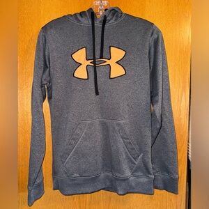 Grey/peach under armour hoodie